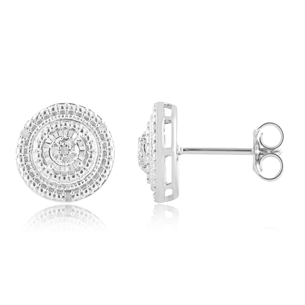 14K Gold Plated Sterling Silver 14 Brilliant Diamond Stud Earrings for Women - Perfect for Weddings, Parties & Everyday Elegance