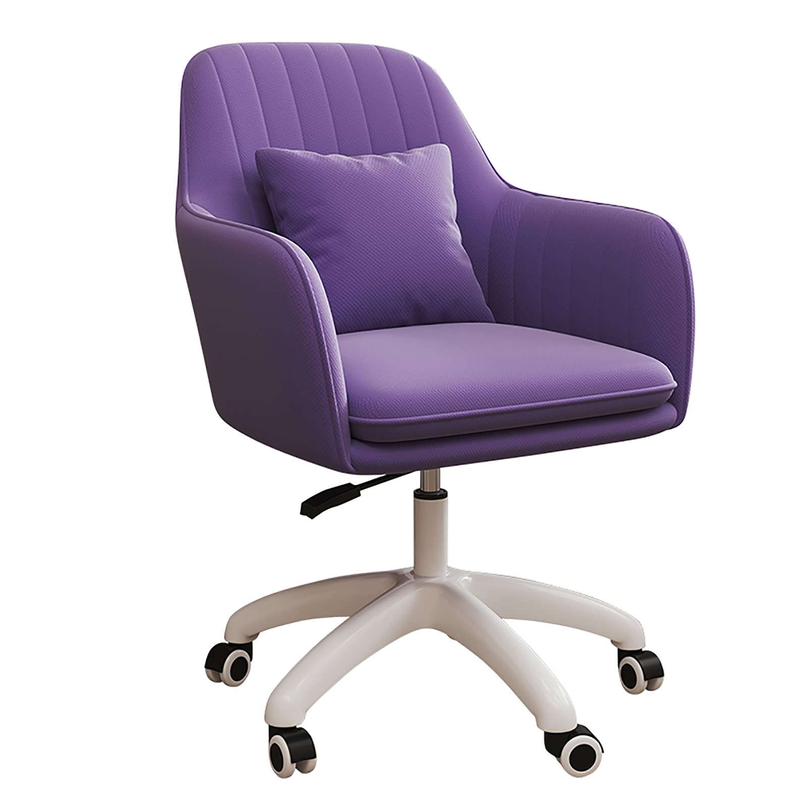Ergonomic Swivel Office Chair - Soft Velvet Upholstered Adjustable Height Tufted Desk Chair for Home Office, Vanity & Computer Work - Comfortable Executive Task Chair with 360° Rotation (Purple, 60x60x80-90cm) - Perfect for Working, Gaming & Relaxing