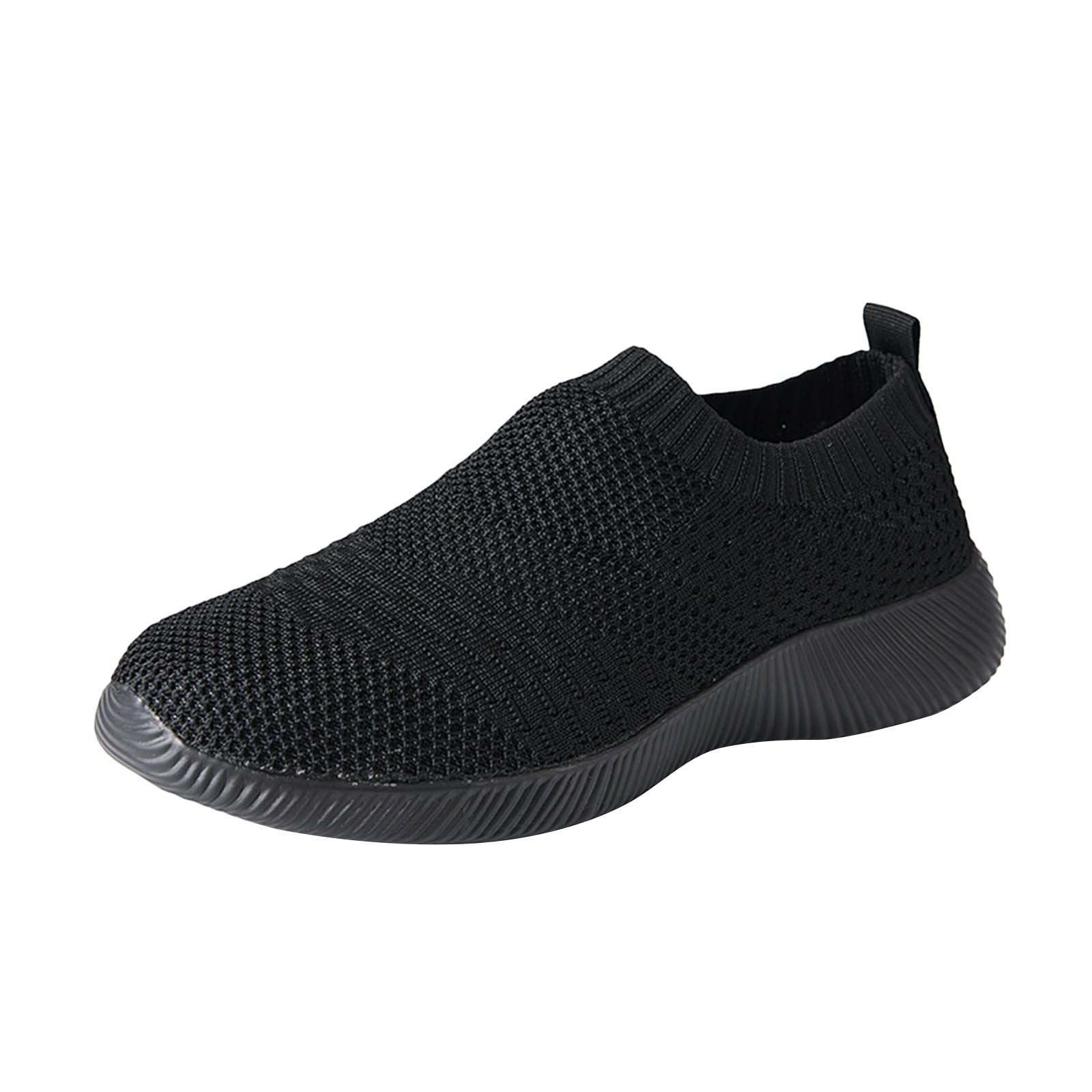**Women's Composite Toe Slip-On Sneakers - Breathable Running Walking Shoes with Floral Design, Heel Wedge & Rhinestone Buckle for Work, Tennis & Casual Wear**    *(Ideal for work, outdoor activities, gym, and everyday comfortable walking.)*