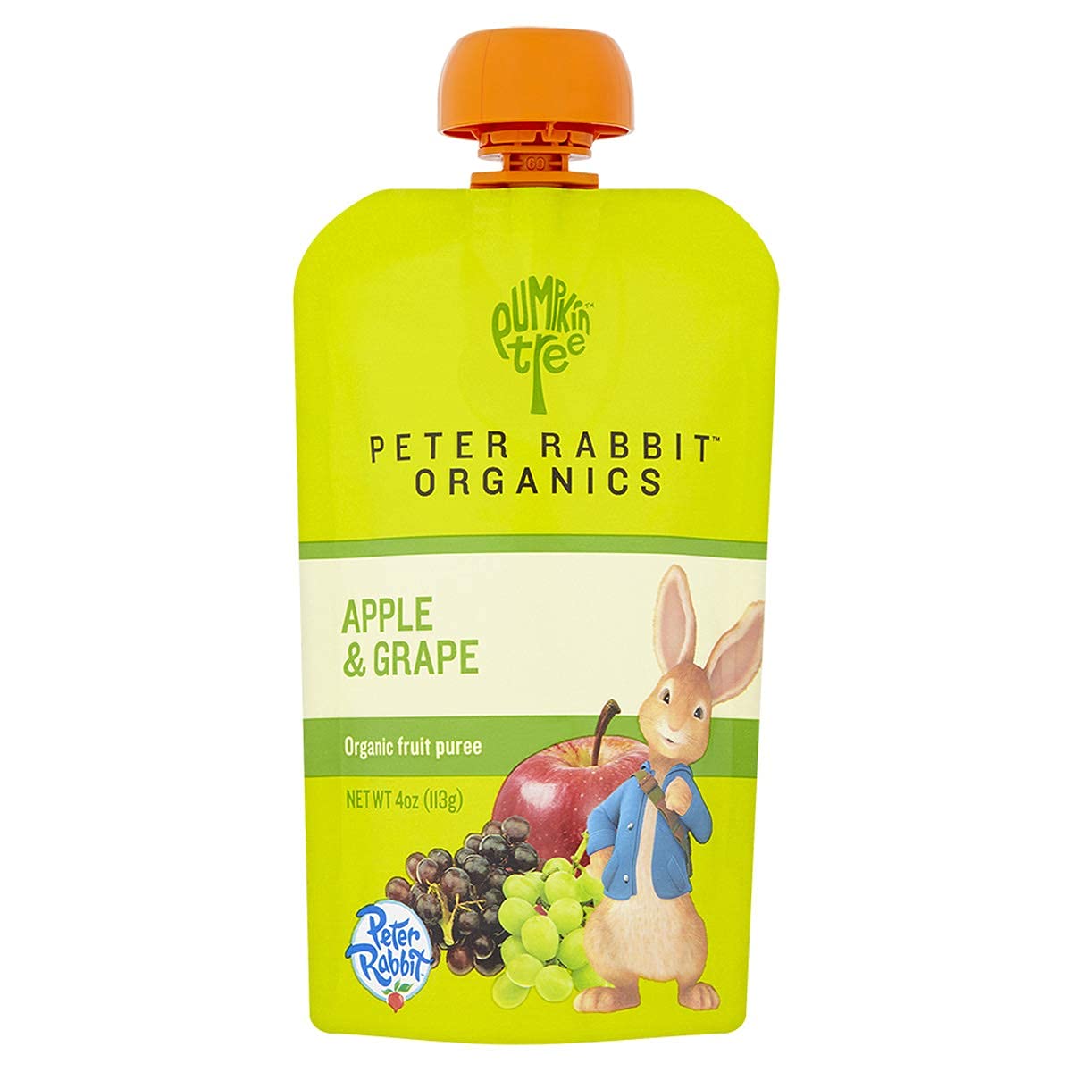 Organic Peter Rabbit Puree - Apple Grape Baby Food, 4 oz Pouch | Healthy Snack for Toddlers & On-the-Go Feeding