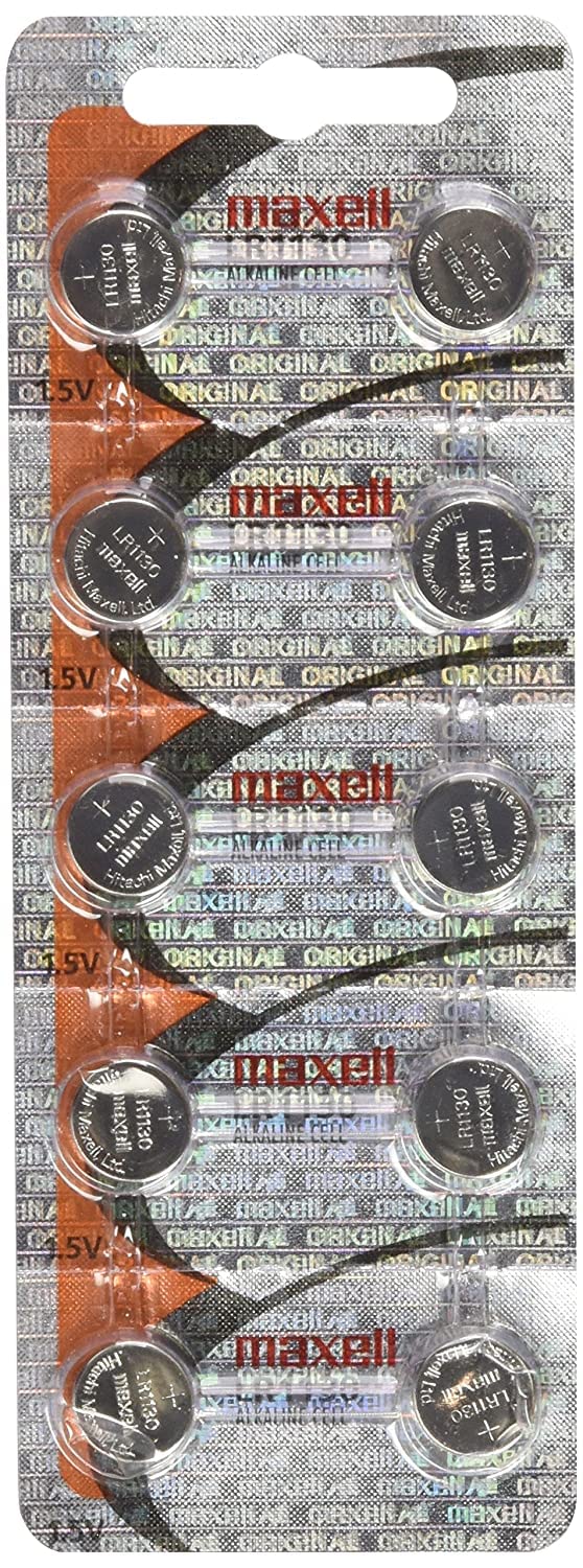 Maxell LR1130 10-Pack Alkaline Button Cell Batteries - Long-Lasting Power for Watches, Calculators & Small Electronics