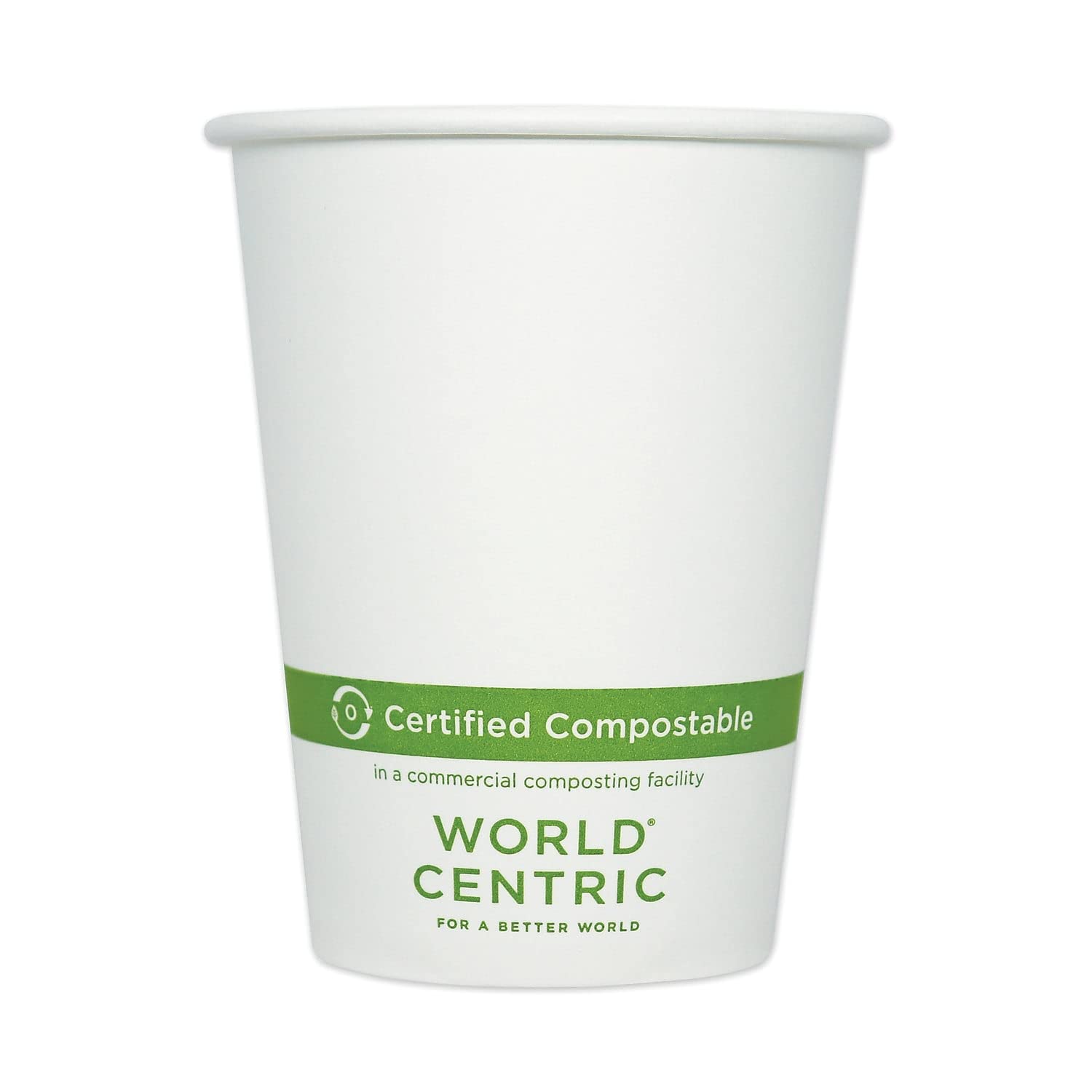 World Centric 12 oz White Paper Hot Cups - 1,000 Count Bulk Pack (CUPA12) | Eco-Friendly Disposable Coffee Cups for Office, Cafes & Events