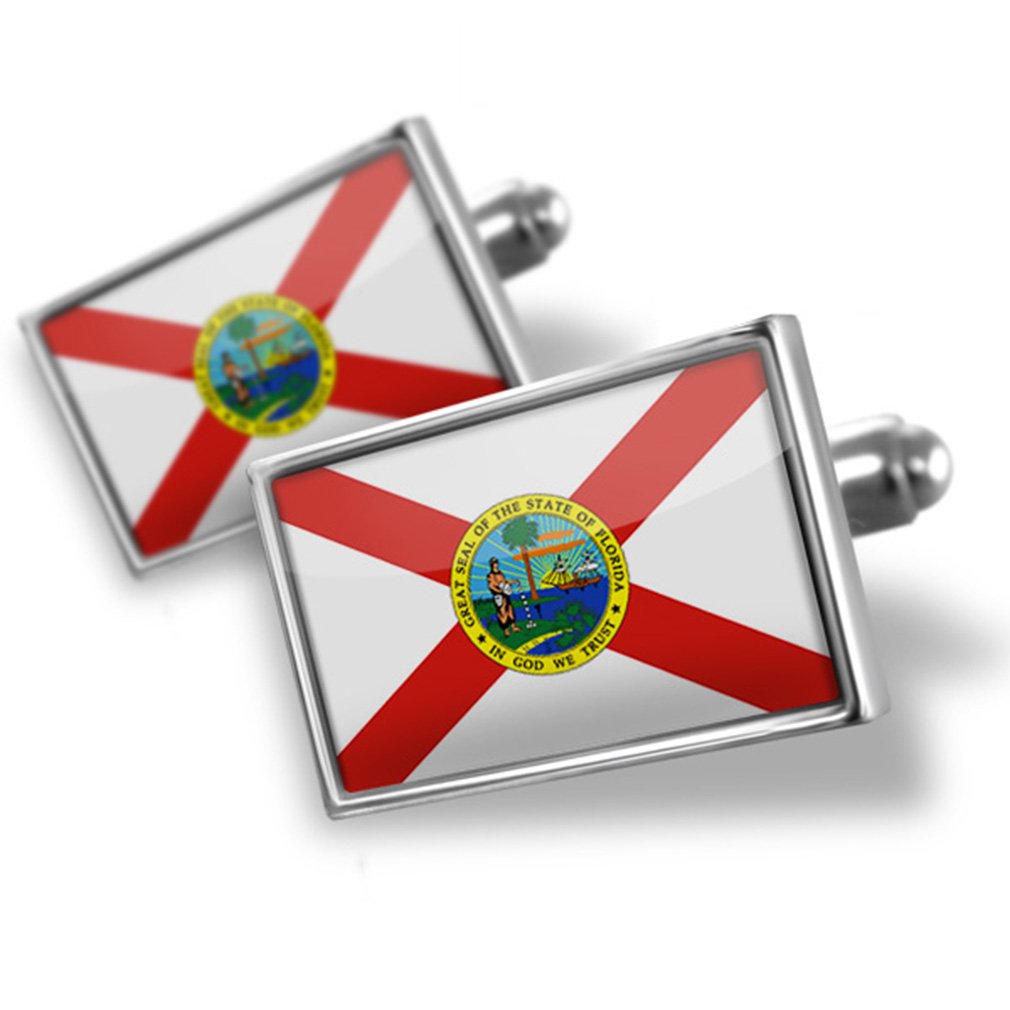 Florida Flag Cufflinks for Men - USA Patriotic Gift for Formal Events, Weddings & Business Attire
