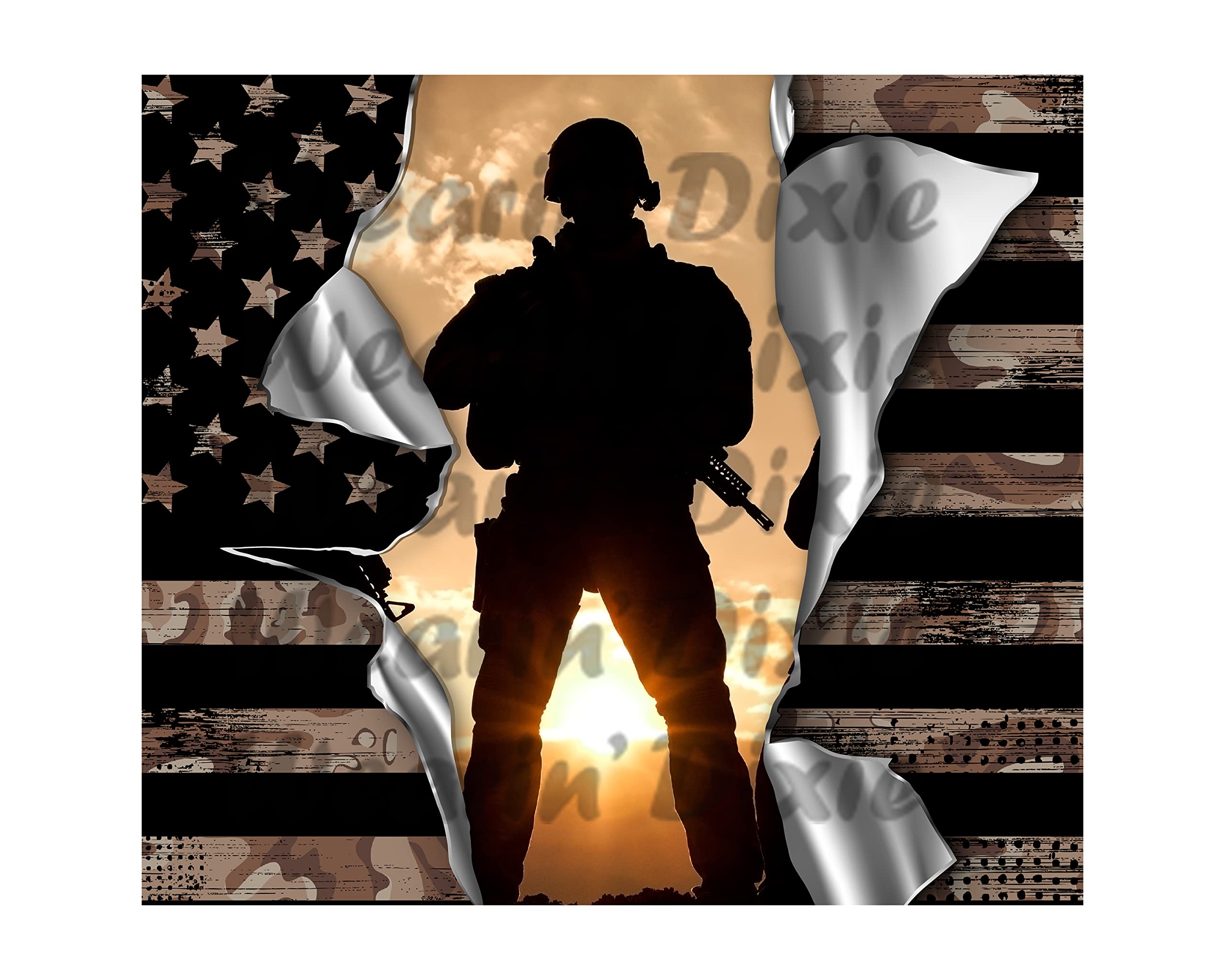 Custom Military Tumbler Sublimation Blank - 20oz Insulated Stainless Steel Cup with Press-Ready Coating for Heat Transfer Printing | Perfect for Patriotic Gifts, Veterans Day, and Outdoor Adventures