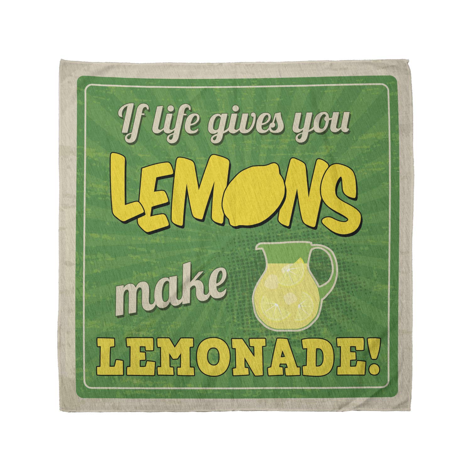 Ambesonne Unisex Bandana Scarf - 'If Life Gives You Lemons' Funny Saying Print - Stylish Head & Neck Wrap for Men & Women - Perfect for Outdoor Activities, Concerts, and Casual Fashion