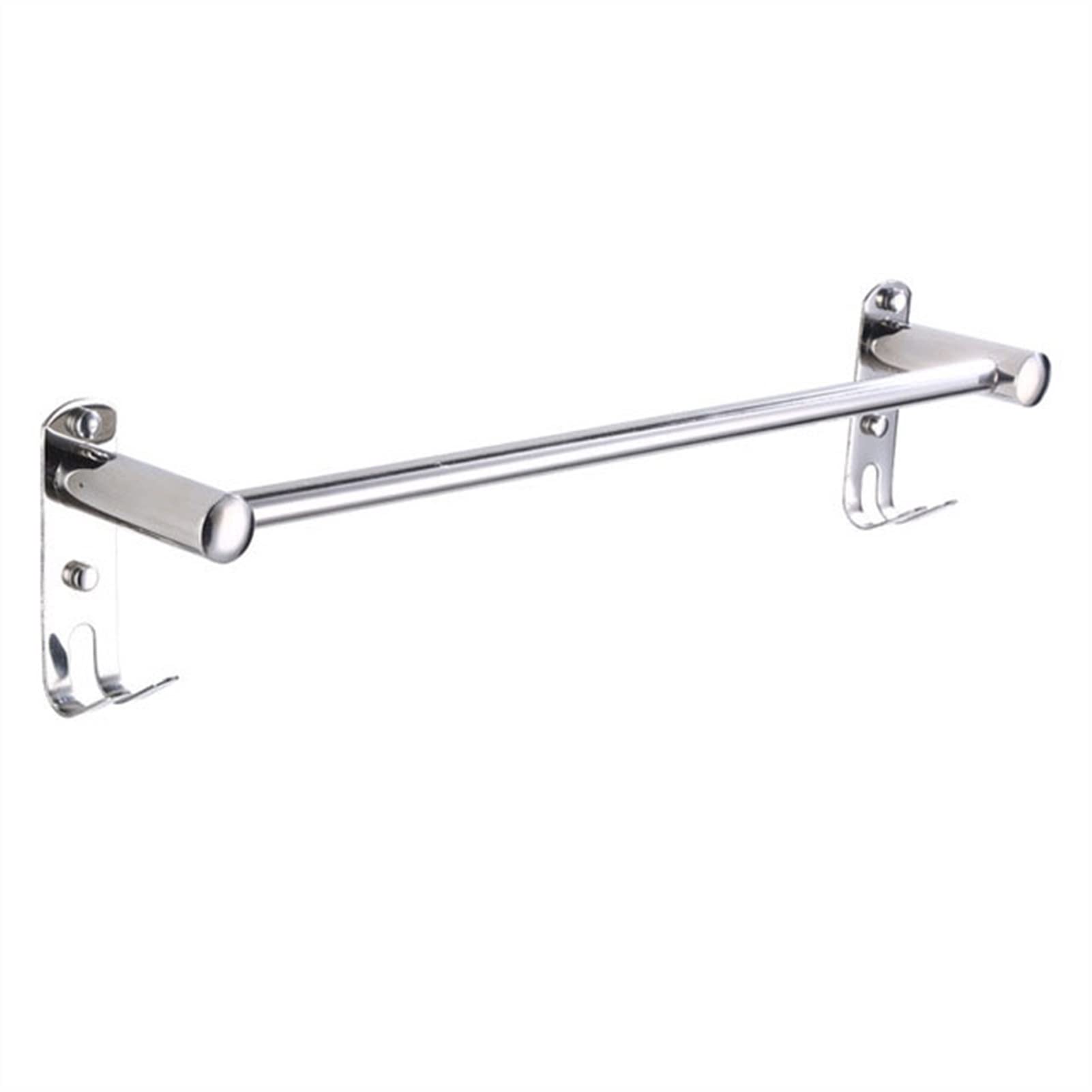 Stainless Steel Towel Bar with Hooks - Bathroom & Kitchen Towel Rack Holder - Durable Shower Accessories for Hanging Towels, Robes & Clothes - Perfect for Bathroom, Spa, Laundry Room & Kitchen Organization
