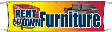 Rent to Own Furniture - Giant Outdoor Banner for Advertising & Business Promotion | Perfect for Retail Stores, Events, and Sales