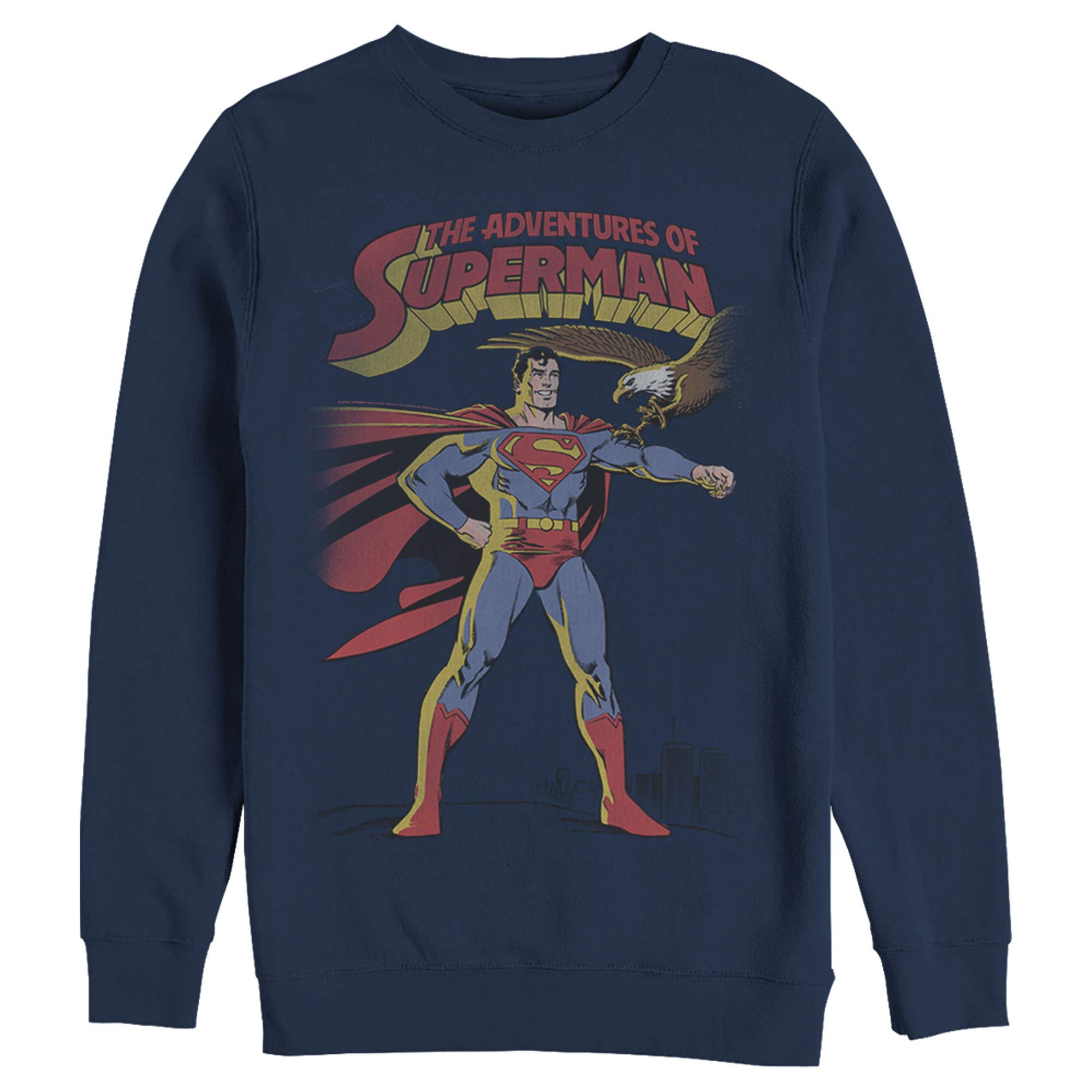 Superman Patriotic Adventures Men's Graphic Sweatshirt | DC Comics Superhero Apparel | Casual Wear & Cosplay Costume