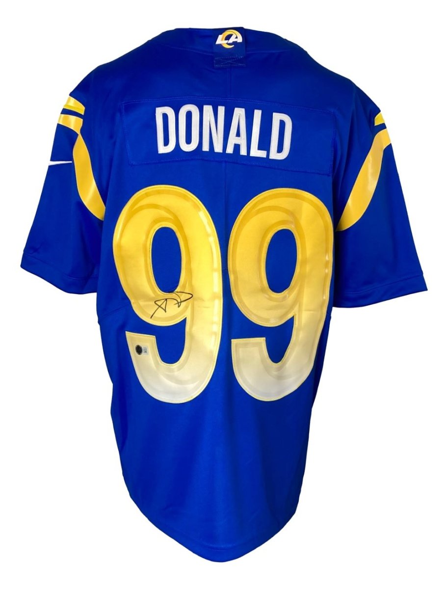 Aaron Donald Autographed Los Angeles Rams Blue Nike Limited Jersey - Authentic Signed Football Memorabilia for Collectors & Fans - Perfect for Display, Gifting, and Game Day