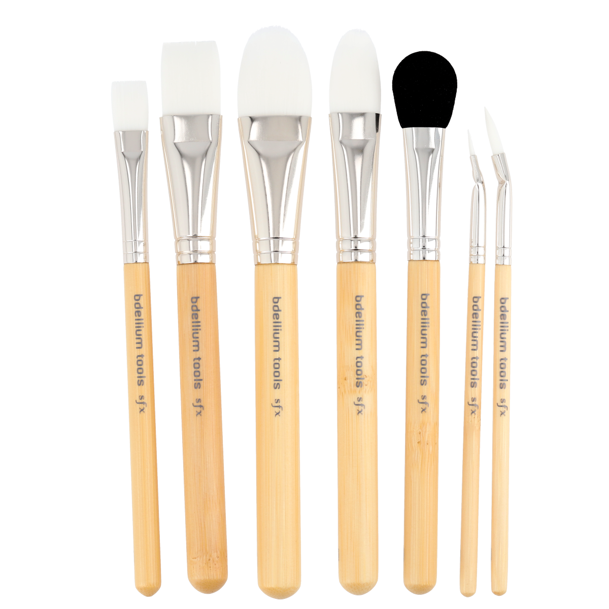 Professional SFX Makeup Brush Set - 7 Piece Kit with Ziplock Pouch for Halloween, Cosplay & Special Effects Makeup Artists