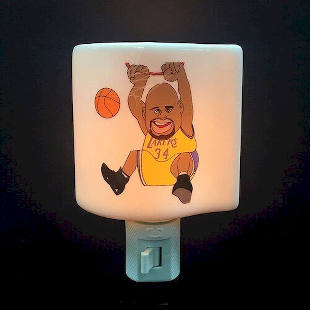 Los Angeles Lakers #34 Basketball Night Light - LED Bedroom Lamp for Kids, Teens & Adults - Perfect for NBA Fans, Game Nights & Home Decor