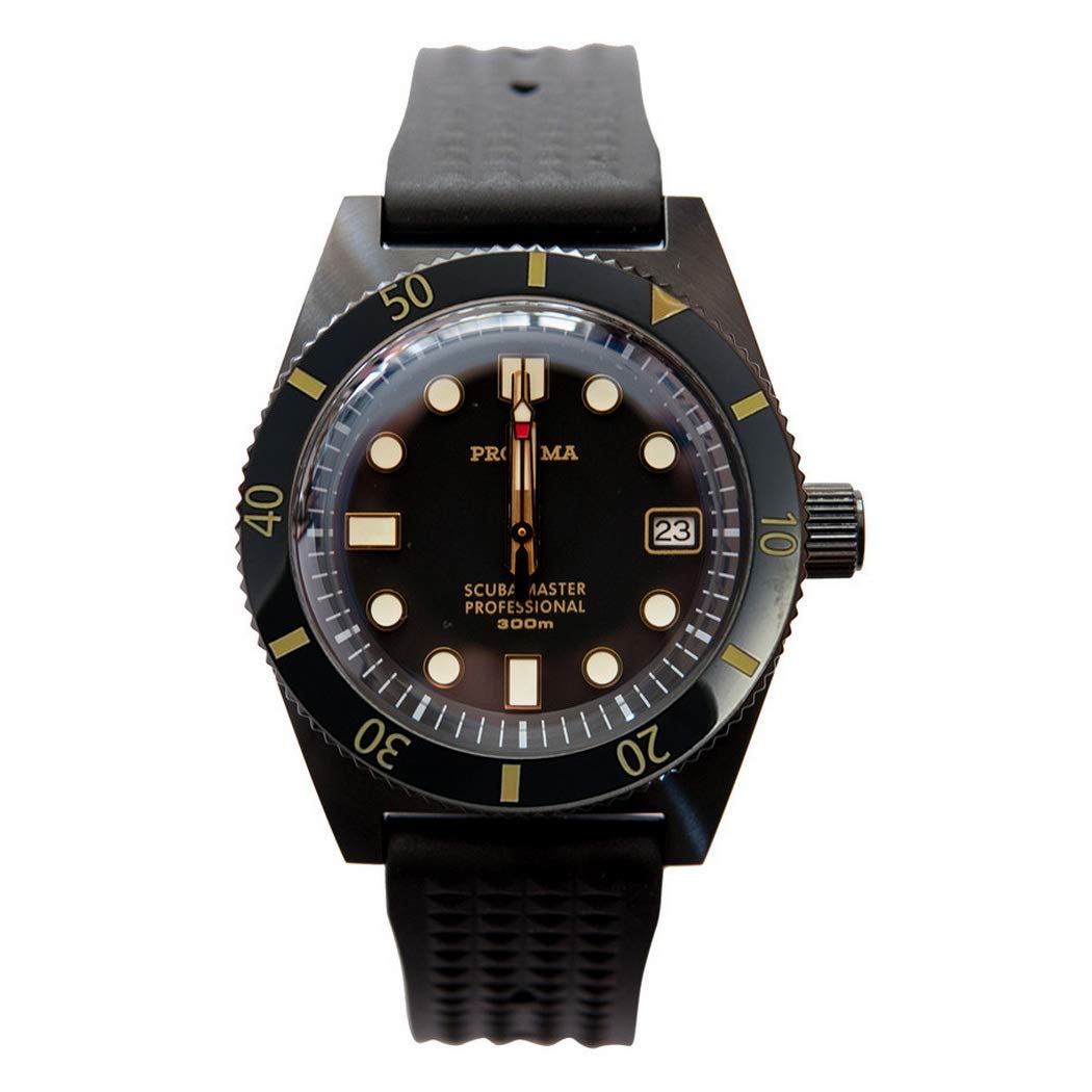 Proxima Luxury Men's Automatic Diver Watch - 30 Bar Water Resistant, Self-Winding Mechanical Wristwatch with Luminous Hands, NH35 Movement & Sapphire Crystal (Black) - Perfect for Business, Diving & Formal Occasions