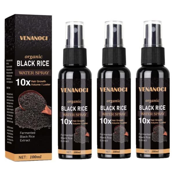 Rice Water Hair Growth Serum 100ml - Natural Hair Loss Treatment & Repair for Damaged Dry Hair - Promotes Thicker Longer Fuller Hair Regrowth (3 Pack) - Perfect for Daily Hair Care Routine & Scalp Nourishment