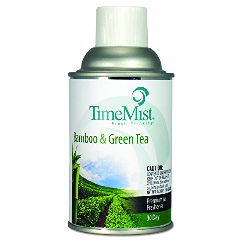 TimeMist 1047606CT Bamboo Green Tea Aerosol Fragrance Refill - 6.6oz (Pack of 12) | Air Freshener for Home, Office, Bathroom & Car | Long-Lasting Scent Dispenser