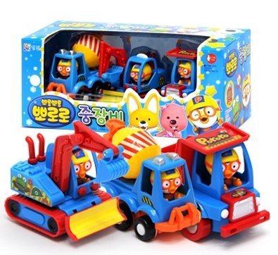 Pororo Heavy Duty Construction Toy Car Set for Kids - Excavator, Dump Truck & More - Fun Educational Play for Indoor & Outdoor Construction Site Adventures