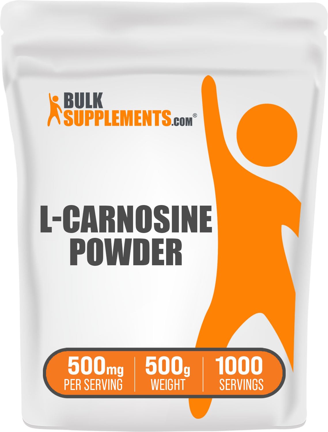BulkSupplements L-Carnosine Powder 500g (1.1 lbs) - 500mg per Serving, Gluten Free Amino Acid Supplement for Anti-Aging, Brain & Muscle Support - Perfect for Athletes, Fitness Enthusiasts & Healthy Lifestyle