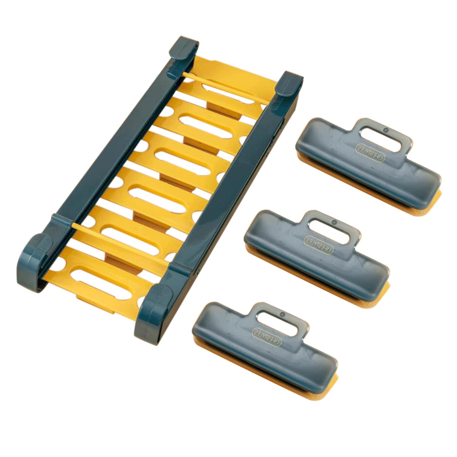 Refrigerator Storage Rack & Ziplock Bag Seal Clip - Organize Food with Hanging Track for Zipper Bags | Perfect for Kitchen, Pantry & Meal Prep Organization