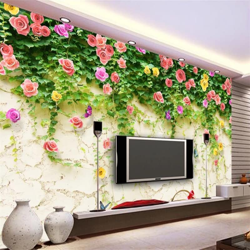 3D Removable Pink Rose Flower Earth Wall Stickers for Kids & Teens - 98x78 Inches Decorative Art for Living Room, TV Background, Bedroom Decor - Perfect for Home, Office, and Party Room Decoration