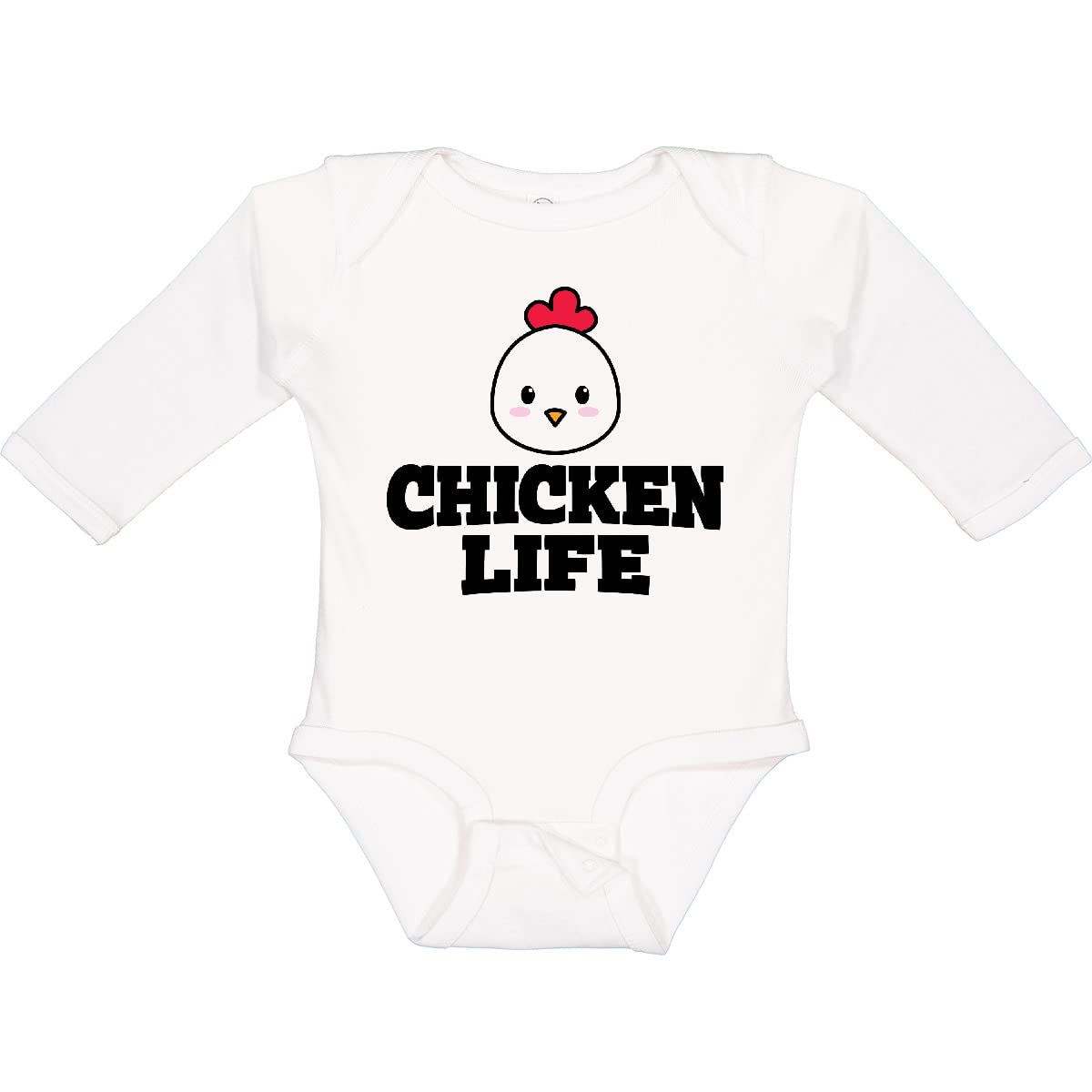 Inktastic Chicken Life Long Sleeve Baby Bodysuit - Cute Farm Animal Graphic Onesie for Infants & Toddlers - Perfect for Playtime, Photo Shoots & Everyday Wear