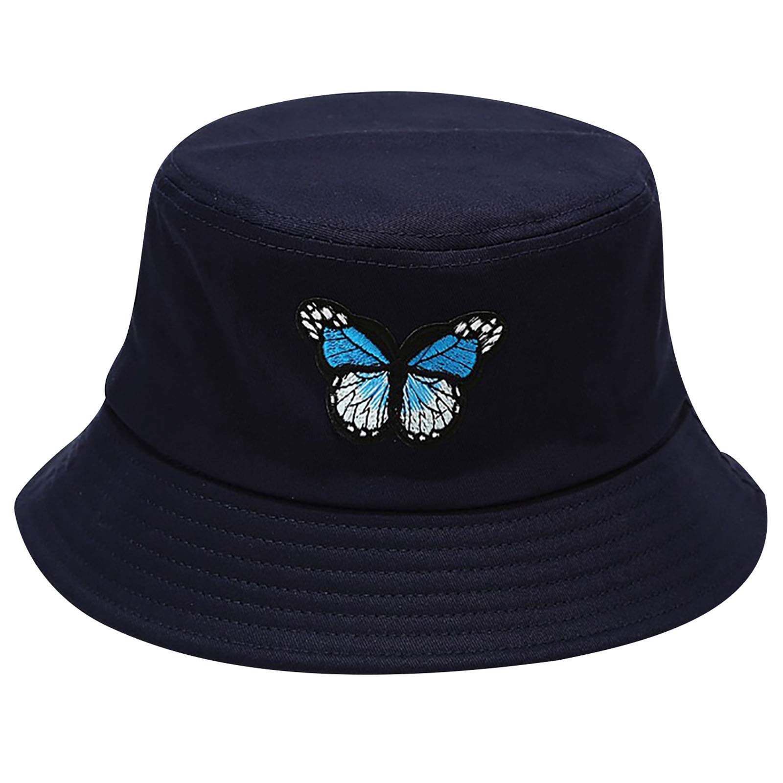 Women's Butterfly Print Sun Hat - UPF 50+ UV Protection Fisherman Bucket Hat for Outdoor, Beach, Gardening & Travel | Lightweight & Breathable Summer Sunshade Hat