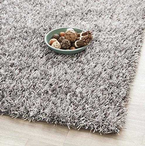 Safavieh Medley Modern Textured Grey Shag Area Rug 6' x 9' - Soft Plush Living Room Carpet, Cozy Bedroom Floor Mat for Home Decor & Comfort