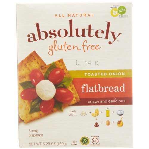 Absolutely Gluten Free Toasted Onion Flatbread - 5.29 Oz (Pack of 3) | Certified Gluten-Free, Vegan & Non-GMO | Perfect for Sandwiches, Snacking & Charcuterie Boards