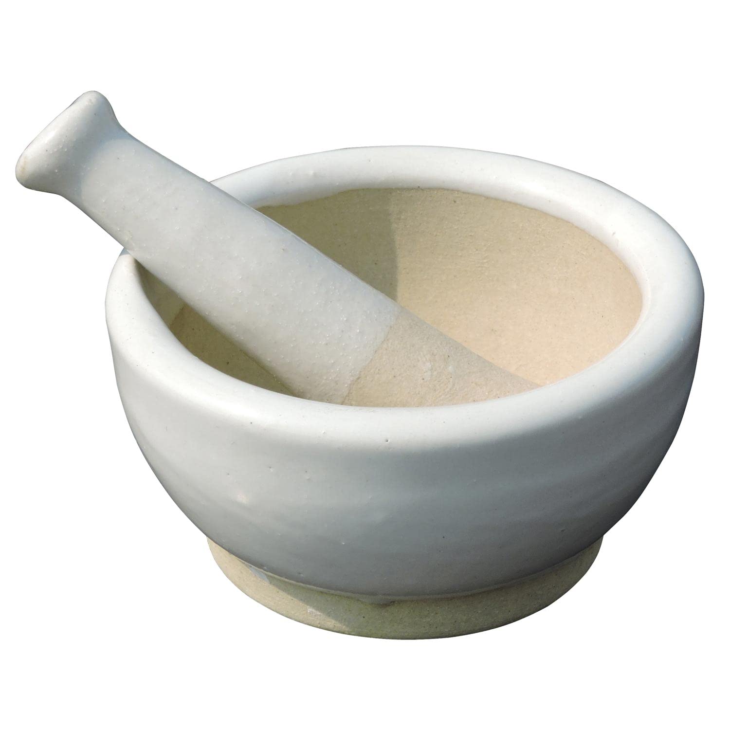 Premium Porcelain Mortar and Pestle Set - Heavy Duty Pill Crusher, Spice Grinder & Herb Bowl for Pesto, Powder & Seasonings - Non-Slip Base & Ergonomic Grip - Perfect for Pharmacy, Kitchen & Herbal Medicine Preparation