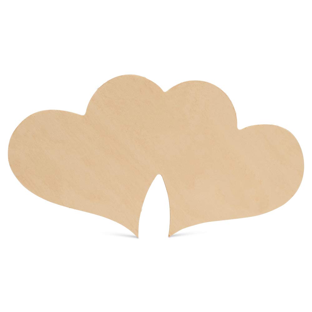 12 Pack Unfinished Wooden Double Heart Cutout - 18 Inch DIY Valentine's Day Decor, Romantic Love Sign for Home & Wedding Decorations | Perfect for Craft Projects, Wall Art, and Rustic Party Decor by Woodpeckers