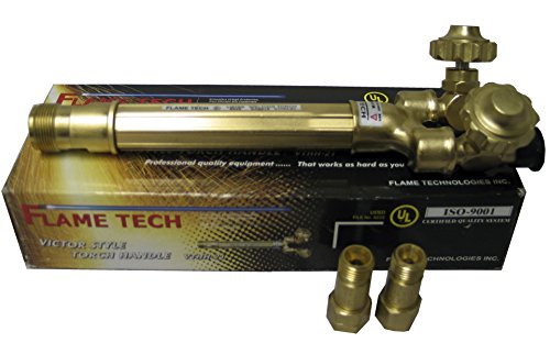 Heavy-Duty Brass Torch Handle for Cutting and Welding - Professional Victor Compatible Torch Kit with Stainless Steel Needle Valves - Ideal for Metal Fabrication, HVAC Repair, and DIY Welding Projects