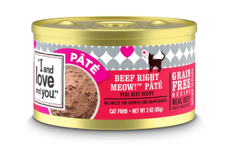 Grain-Free Beef Pate Canned Cat Food - High Protein, Natural Ingredients for Adult & Senior Cats - Perfect for Picky Eaters & Indoor Cats - I and Love and You Brand