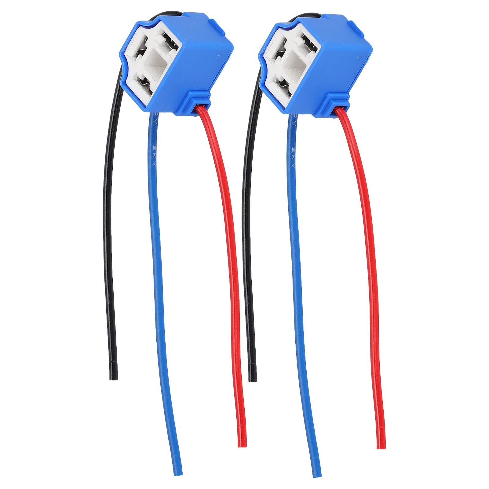 12-24V Ceramic Female Socket Wire Harness Connector with 1mm² Wire - Waterproof LED Headlight & Fog Light Connector for Automotive, Motorcycle, and Off-Road Vehicles