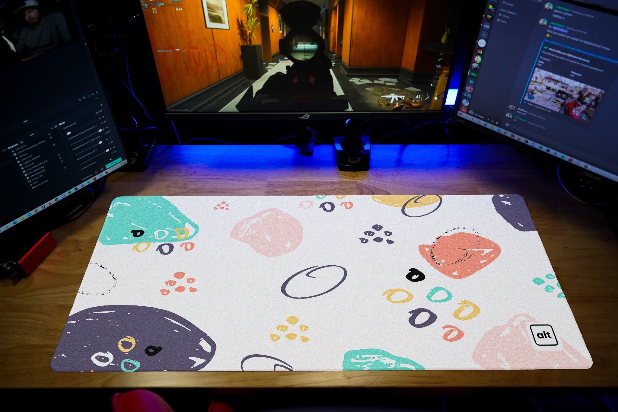 Vibrant Terrazzo Pattern Mouse Pad - Non-Slip Rubber Base, Smooth Surface for Gaming & Office Use - Perfect for Desktops, Laptops & Workstations
