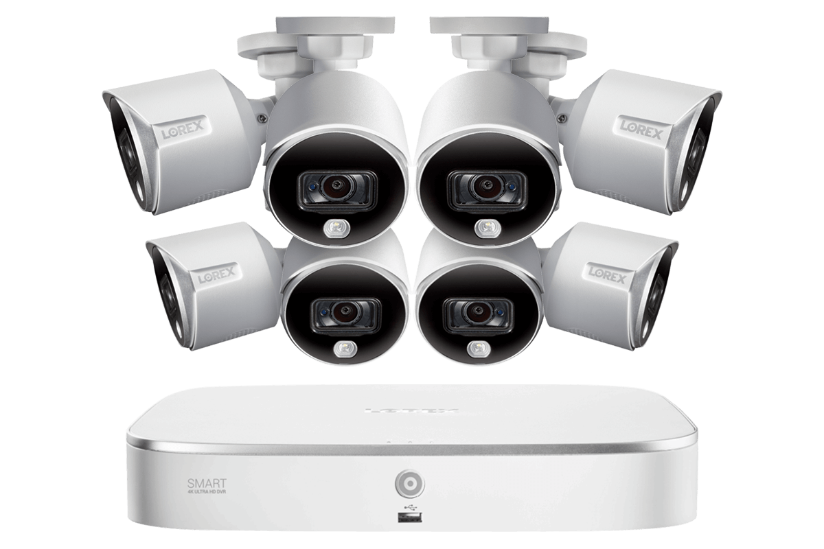 4K Ultra HD Security Camera System with 8MP Active Deterrence Cameras - Smart Motion Detection & Voice Control Compatible with Alexa/Google Home - Ideal for Home, Business & Outdoor Surveillance