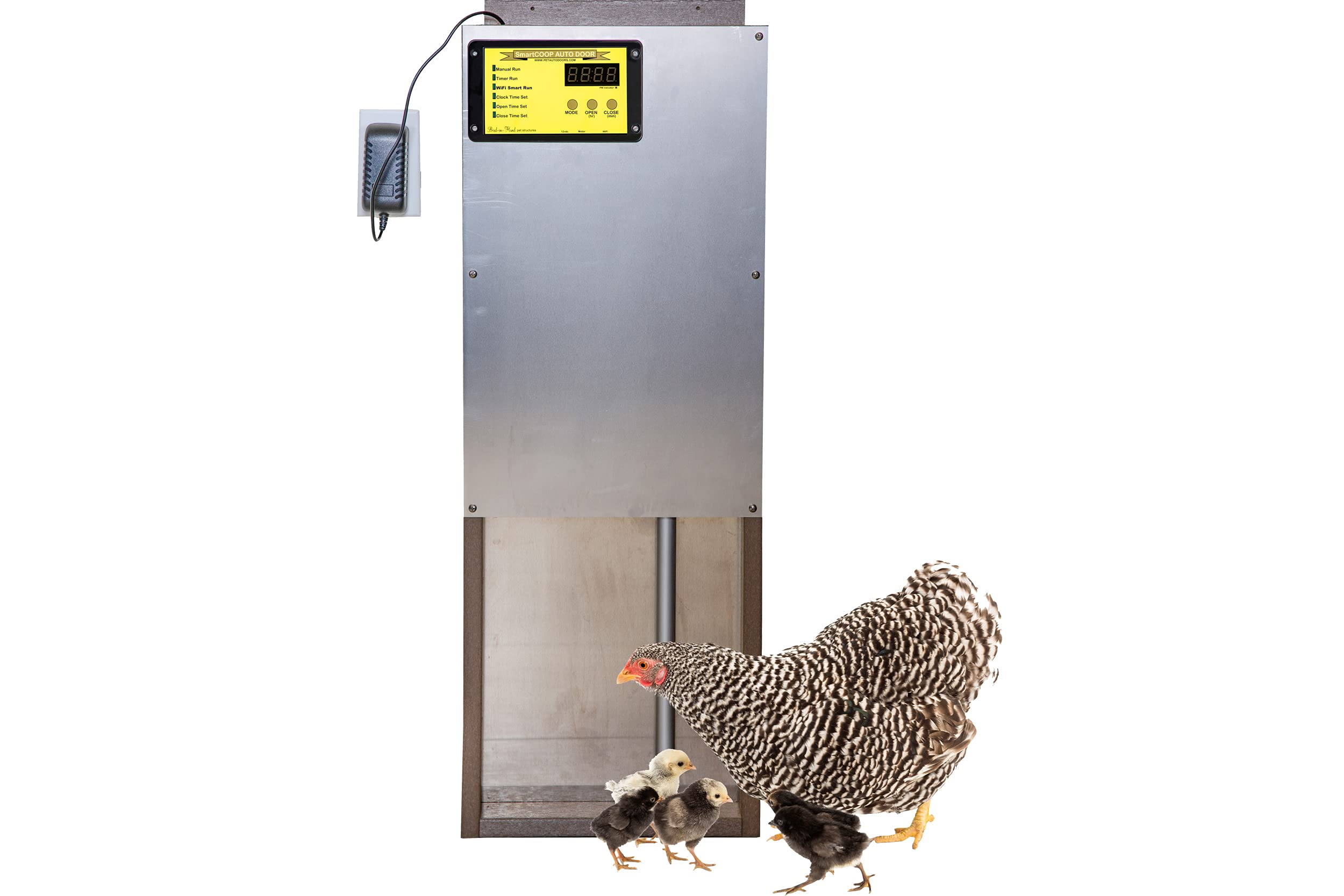 Automatic Chicken Coop Door - Heavy-Duty Aluminum, Waterproof, Timer & Light Sensor, Predator-Proof, Easy Install, Solar/Battery Powered (11