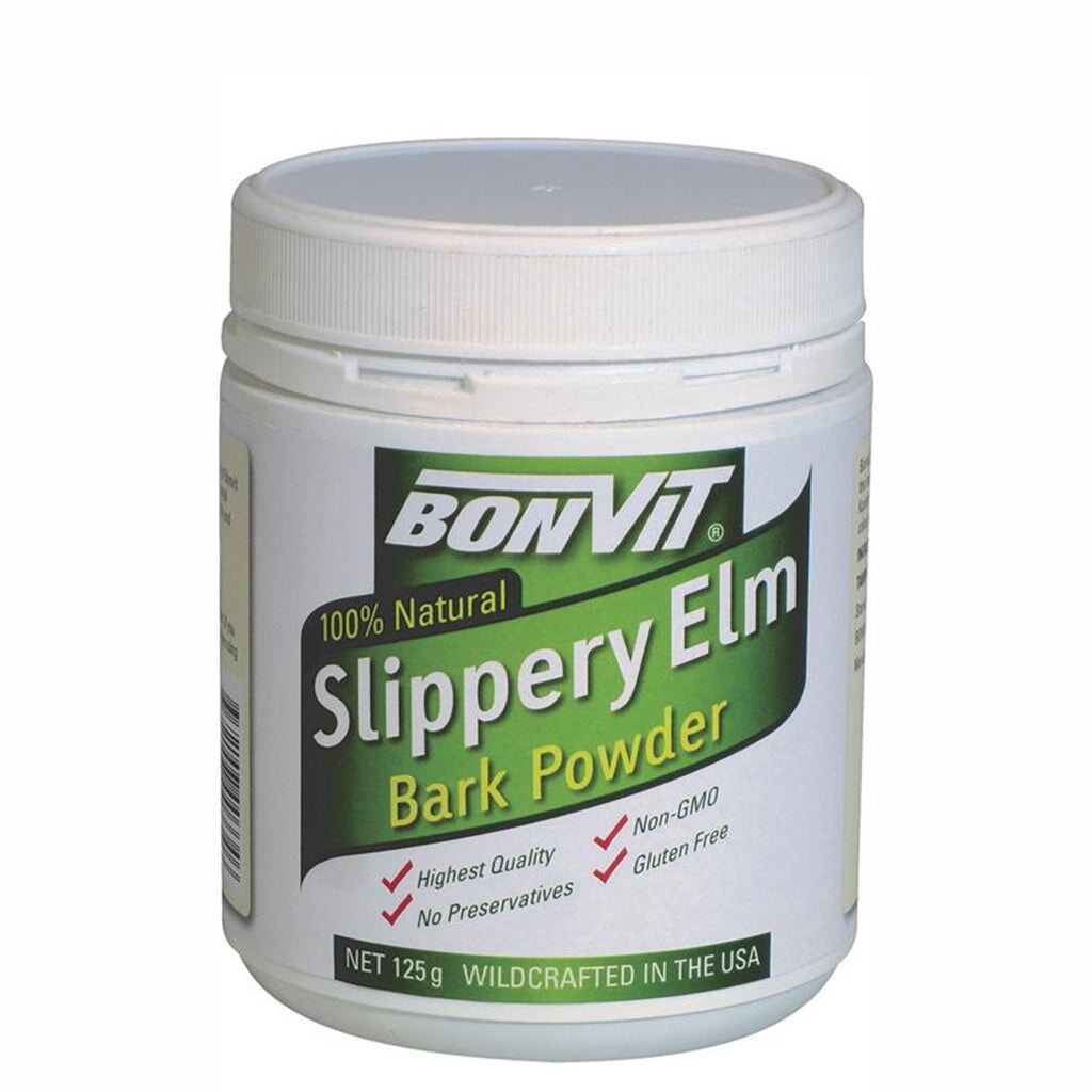 Bonvit Slippery Elm Bark Powder - Organic Herbal Supplement for Digestive Health & Soothing Throat - Perfect for Tea, Smoothies & Natural Remedies