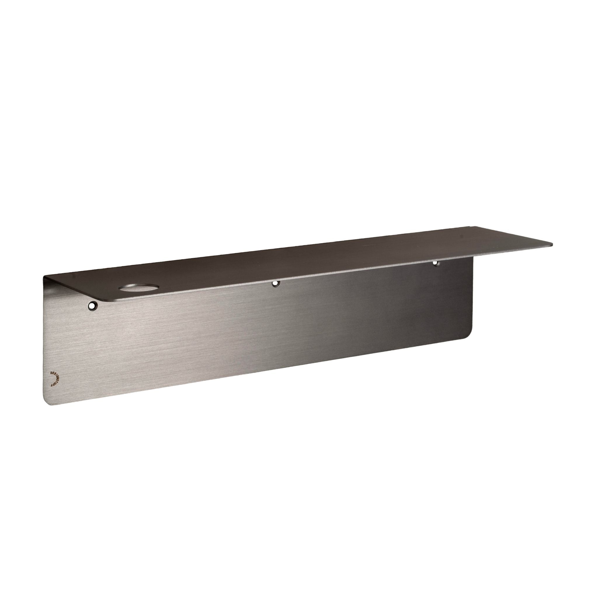 Brushed Steel Wall Shelf with Single Soap Dispenser Holder - Modern Bathroom Organizer for Soap, Toothbrush & Essentials | Perfect for Small Spaces, Vanity & Shower Storage