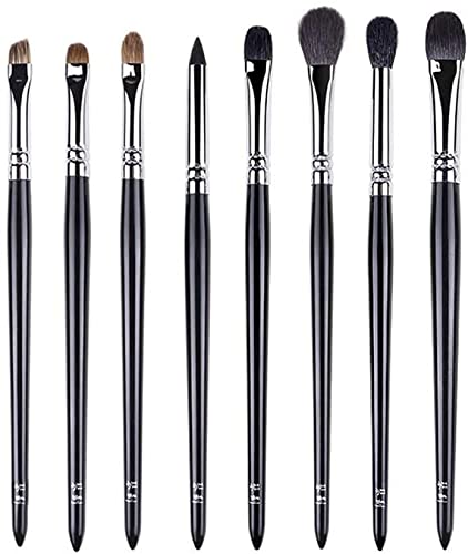 Jiaanu 8-Piece Makeup Brush Set - Eyeshadow Brush, Nose Contour Brush, Eyebrow Brush & Concealer Brush - Professional Cosmetic Brushes for Flawless Makeup Application - Perfect Gift for Makeup Lovers (Ideal for Daily Use, Travel & Professional Makeup Artists)