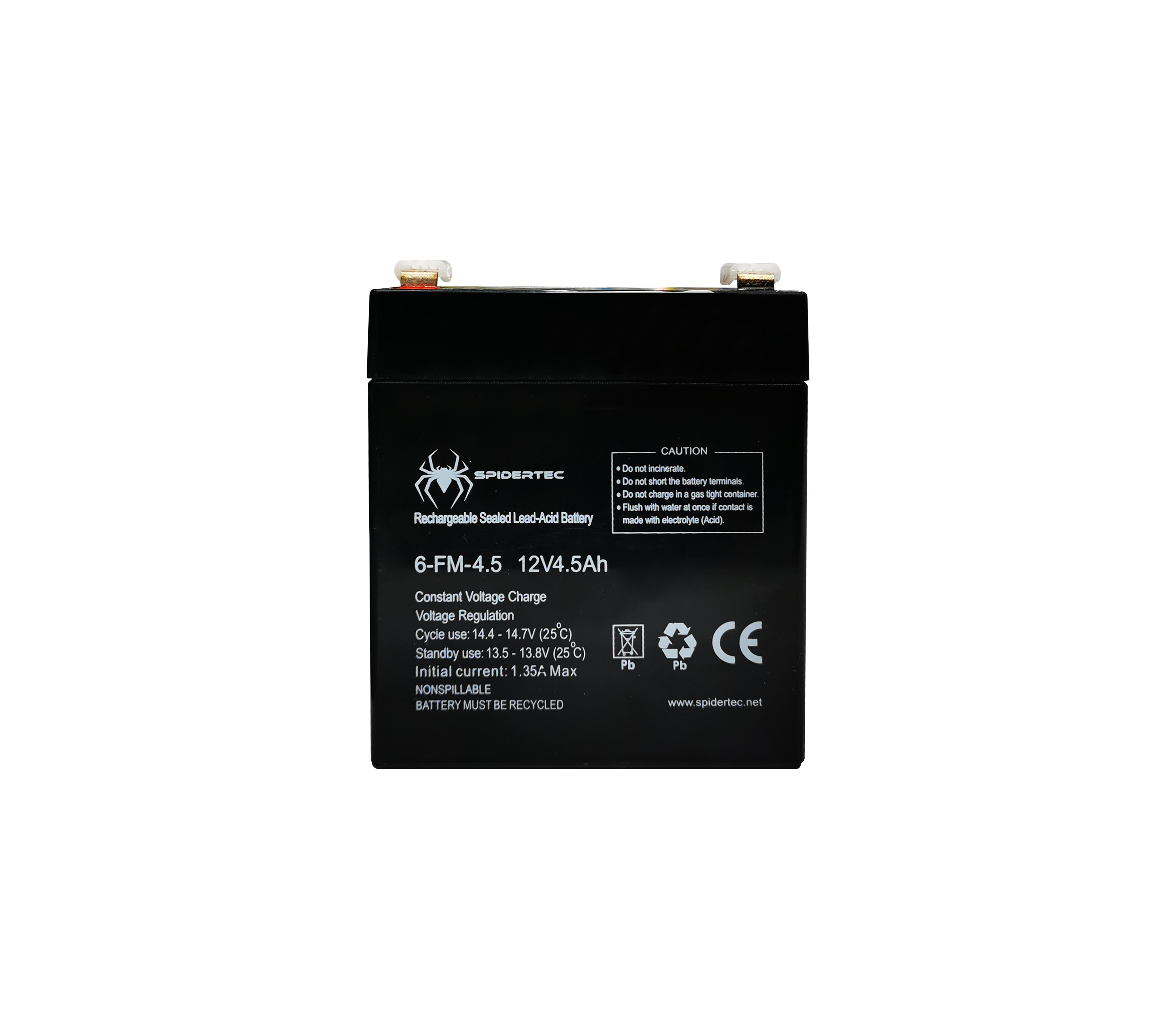12V 4.5AH Rechargeable UPS Battery by Spidertec - Backup Power Supply for Home Office, Security Systems & Emergency Lighting