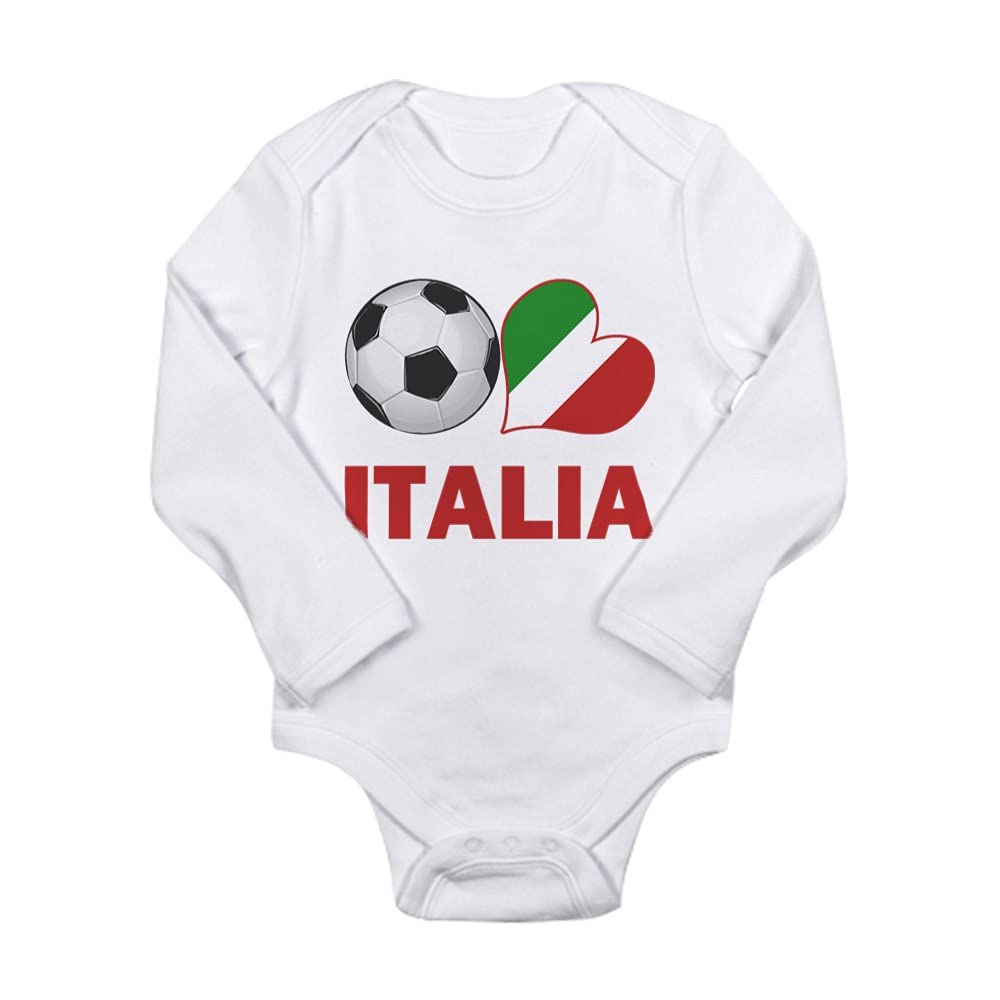 Italian Soccer Fan Long Sleeve Baby Bodysuit - Cute Infant Soccer Jersey for Boys & Girls - Perfect for Game Day, Team Support & Fan Photos