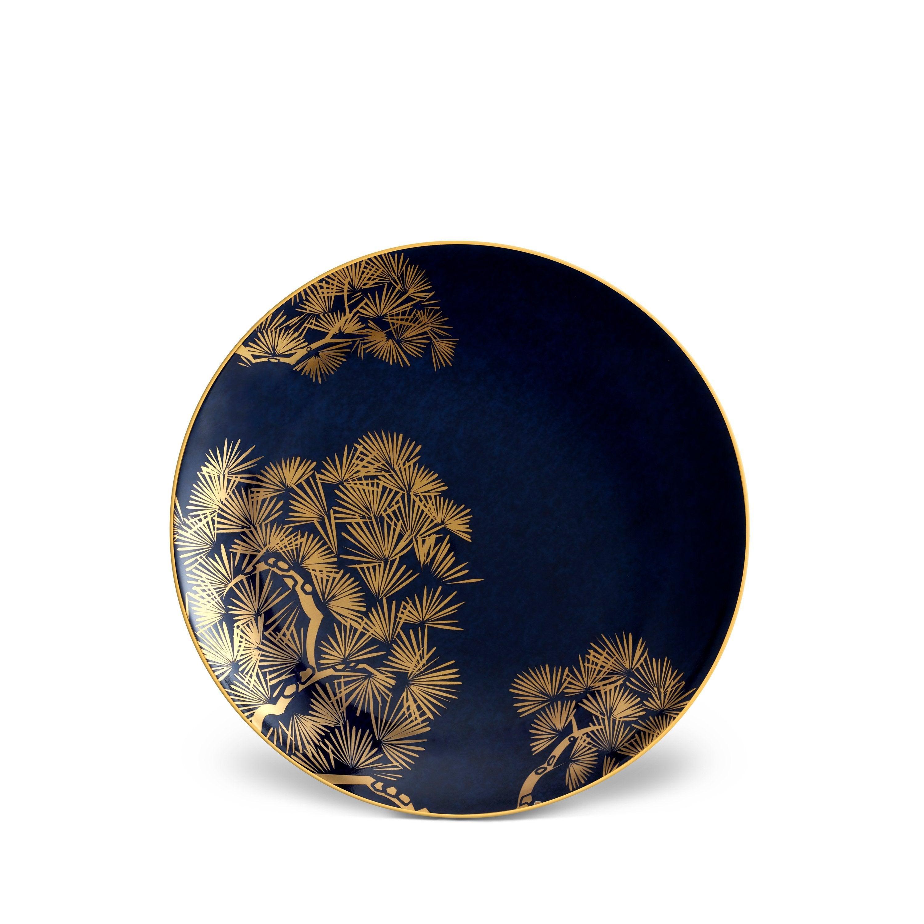 Zen Bonsai Dessert Plates Set of 4 - Elegant Japanese Style Ceramic Appetizer Dishes for Tea Parties, Weddings & Home Decor