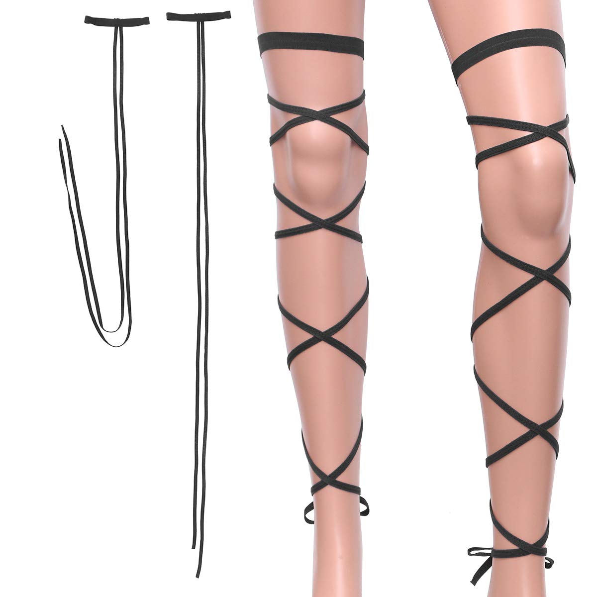 TENDYCOCO Stretchy Non-Slip Garter Thigh Leg Wrap Strap - Black Dance Clubwear for Women | Perfect for Nightclubs, Cosplay, and Fashion Outfits