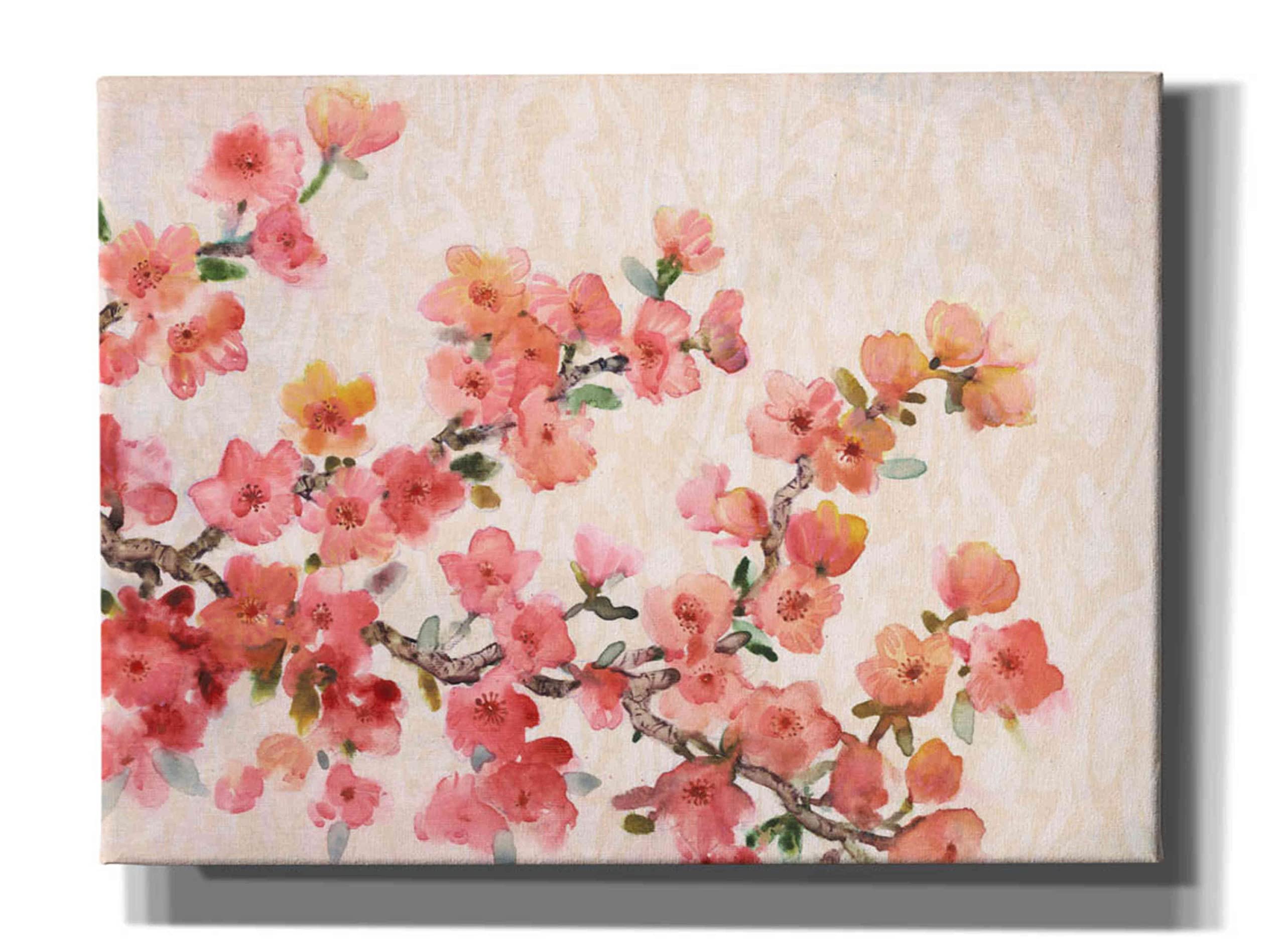 Tim O'Toole 'Cherry Blossom Composition II' Graffiti Canvas Wall Art - 54x40 Inches Large Modern Home Decor for Living Room, Bedroom & Office