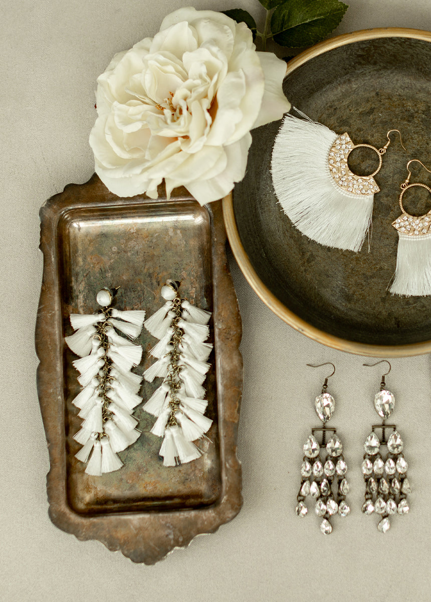 Ibiza Tassel Earrings - Bohemian Lily Design Dangle Earrings for Women | Perfect for Summer Festivals, Beach Parties & Boho Fashion