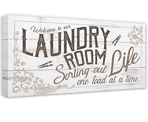Laundry Room Wall Art - Black Framed Canvas Print 30x60 Inches - Heavy Wood Frame Ready to Hang - Perfect Laundry Decor & Housewarming Gift - Ideal for Laundry Rooms, Basements, and Home Organization Spaces