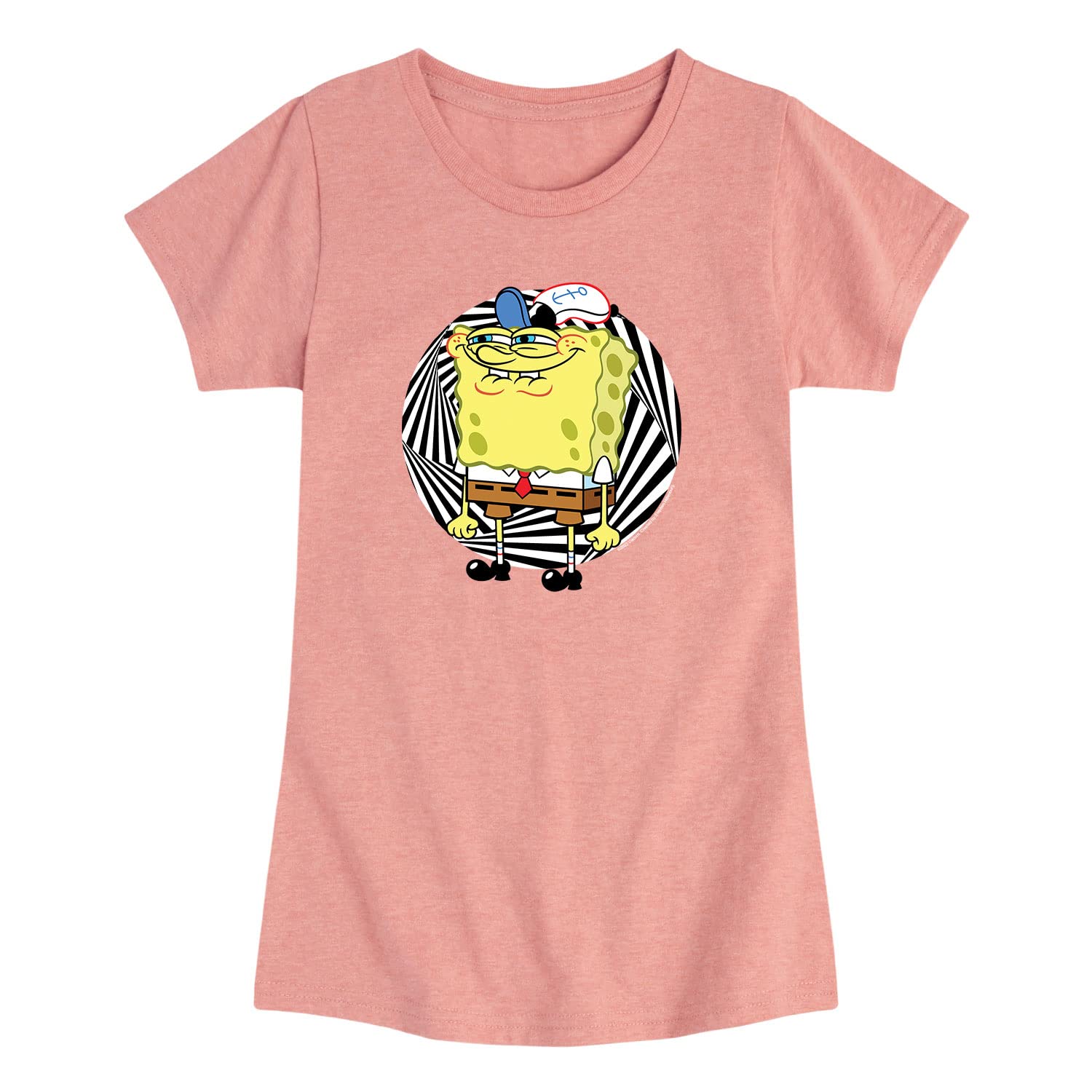 Spongebob Squarepants Get Trippy Graphic T-Shirt for Toddler & Youth Girls | Soft Cotton Short Sleeve Tee | Fun Cartoon Outfit for Playdates, School & Casual Wear