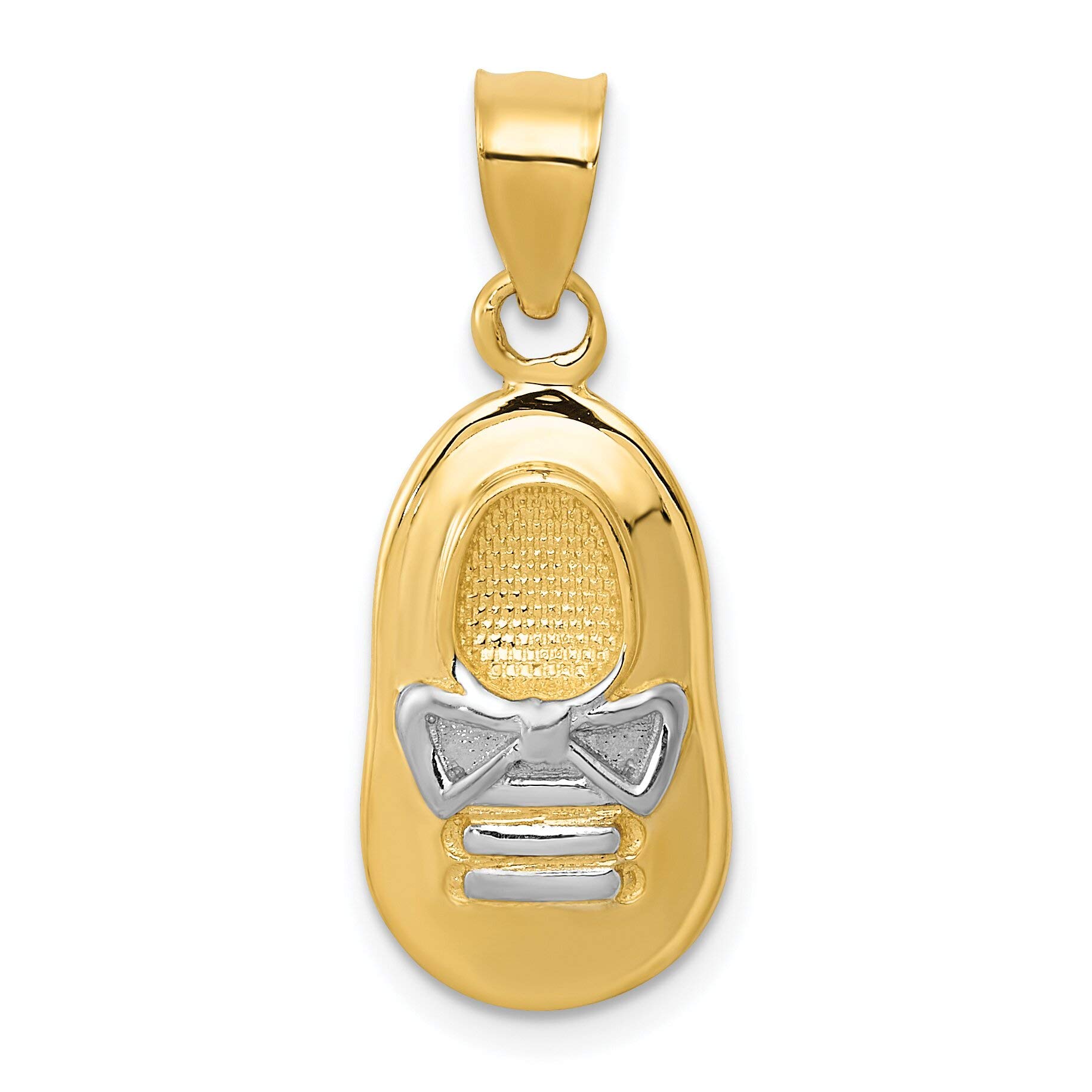 14K Two-Tone Gold Baby Boy Shoe Charm - Elegant Family Jewelry for Newborn Gifts, Christening & Keepsake (Perfect for Bracelets & Necklaces)