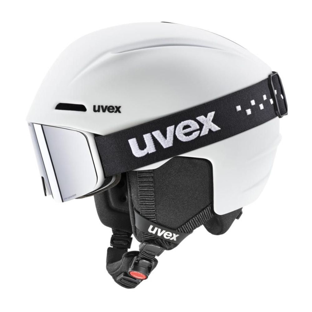 UVEX Viti Ski Helmet & Goggle Set - White Matte (2 Sizes) | Winter Sports Gear for Skiing & Snowboarding | Safety Protection for Men & Women