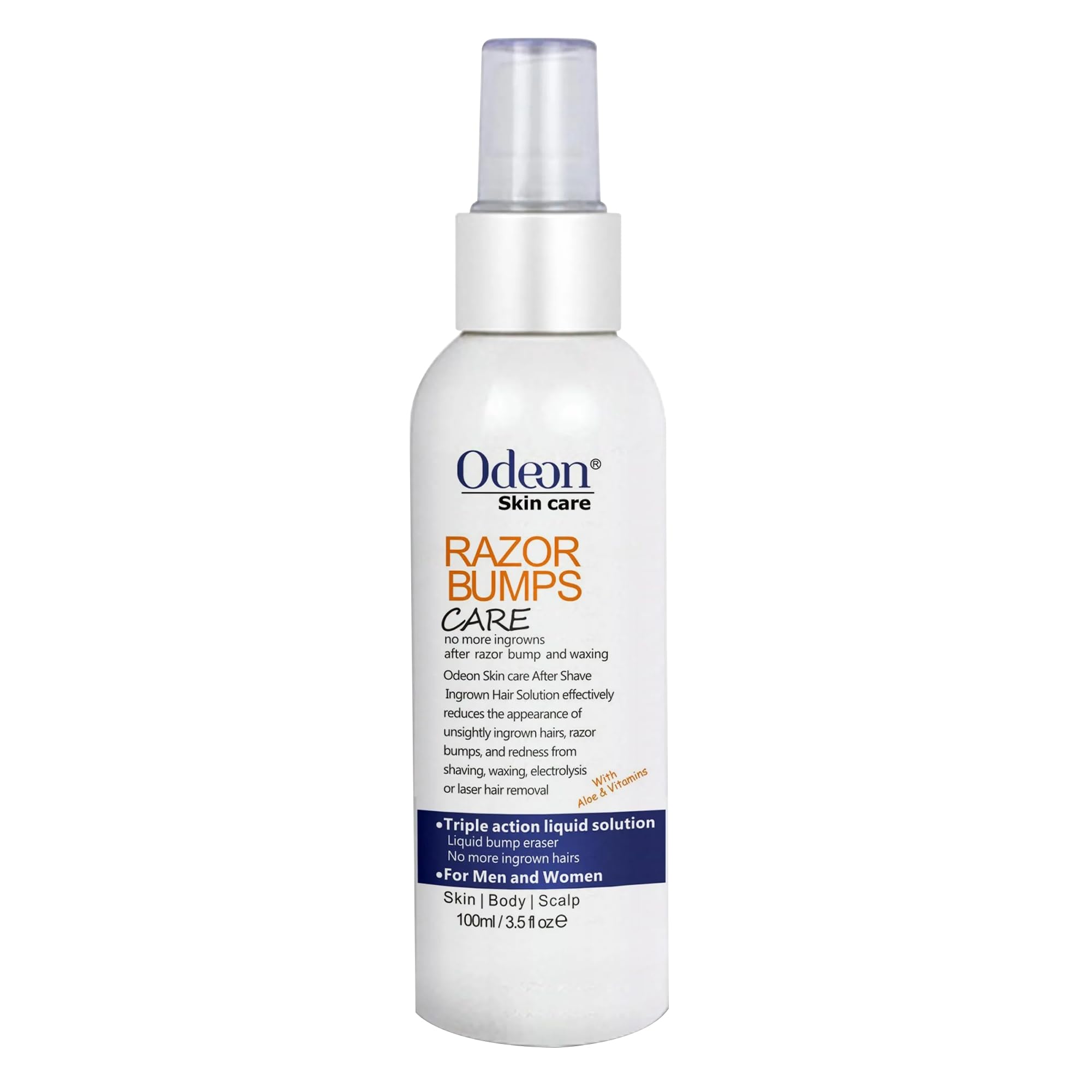 Odeon Skin Care Solution for Razor Bumps, Ingrown Hair & Razor Burns - 3.5oz Treatment for Smooth, Bump-Free Skin - Perfect for Post-Shaving & Hair Removal Care