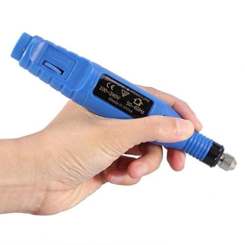 STORE99® Professional Electric Nail Drill Machine - US/EU Plug Manicure Pedicure Kit with 6 Grinding Heads, Portable Nail File for Acrylic & Gel Polish Removal - Perfect for Home Salon & Nail Art Enthusiasts (Blue, US Plug)