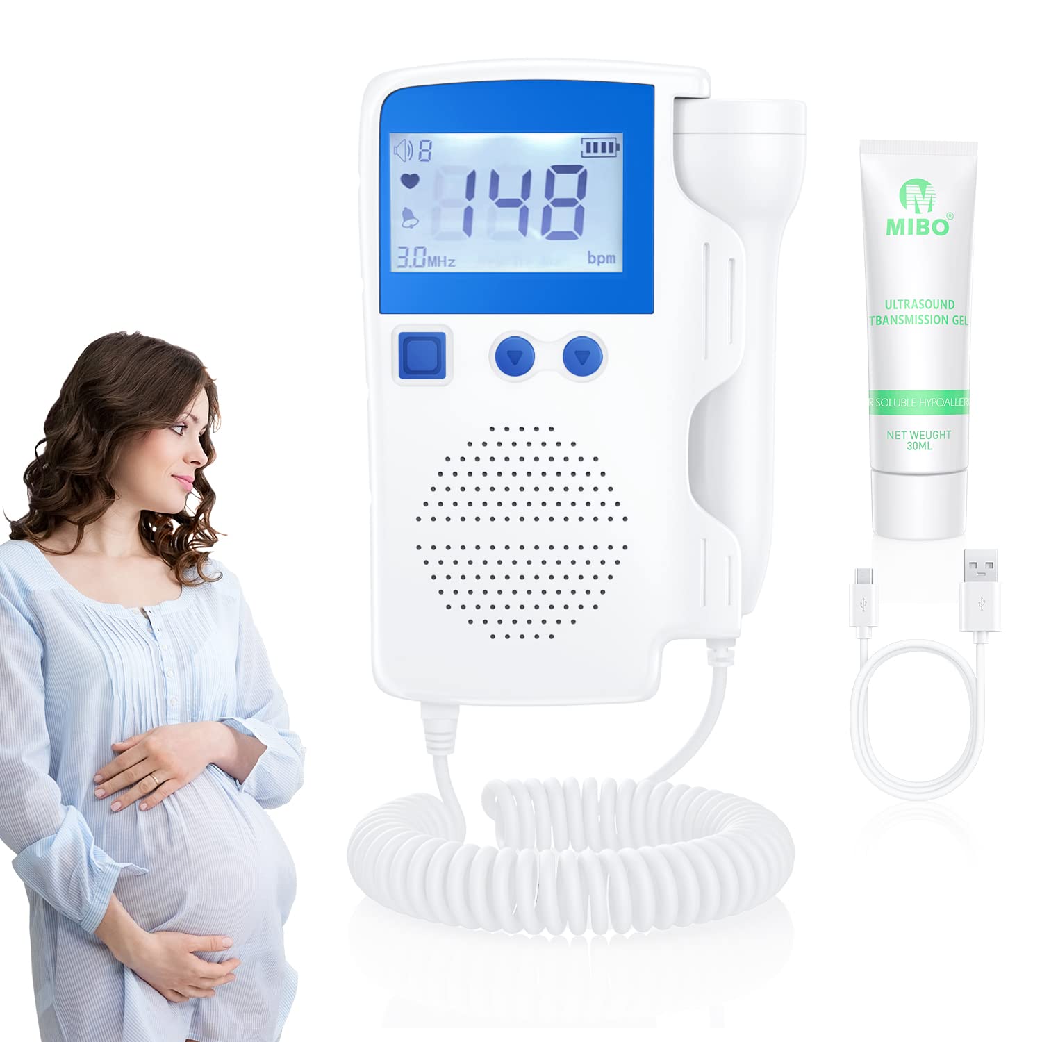 Portable Doppler Fetal Heart Rate Monitor Bag for Pregnancy - Easy to Use Baby Heartbeat Monitor Accessory for New Moms - Perfect for Home Use, Doctor Visits & Travel